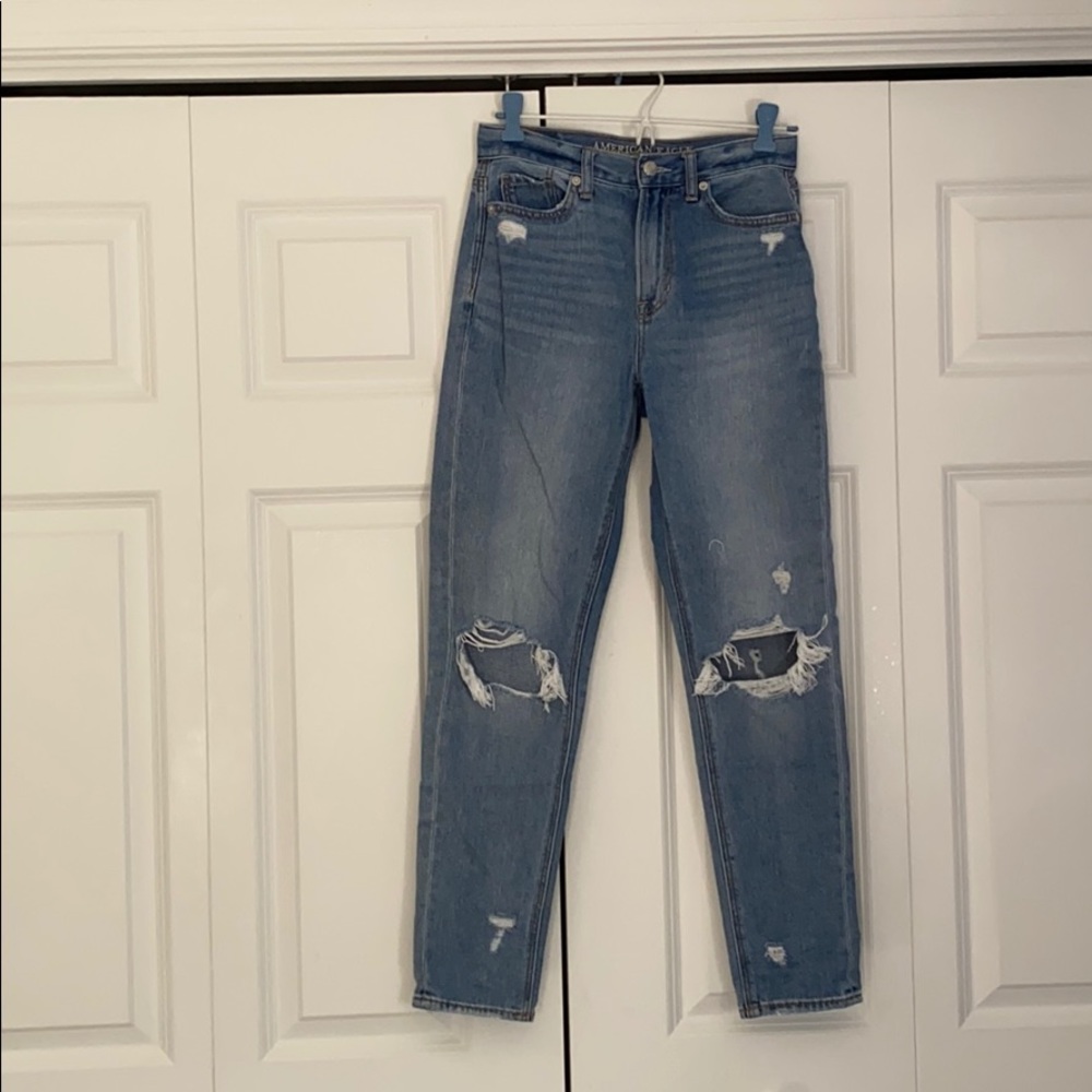 American Eagle Distressed Mom Jeans